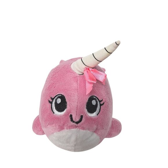 Ideal Toys Pink Narwhal Plush Stuffed Animal 8 Inch - Picture 2 of 7